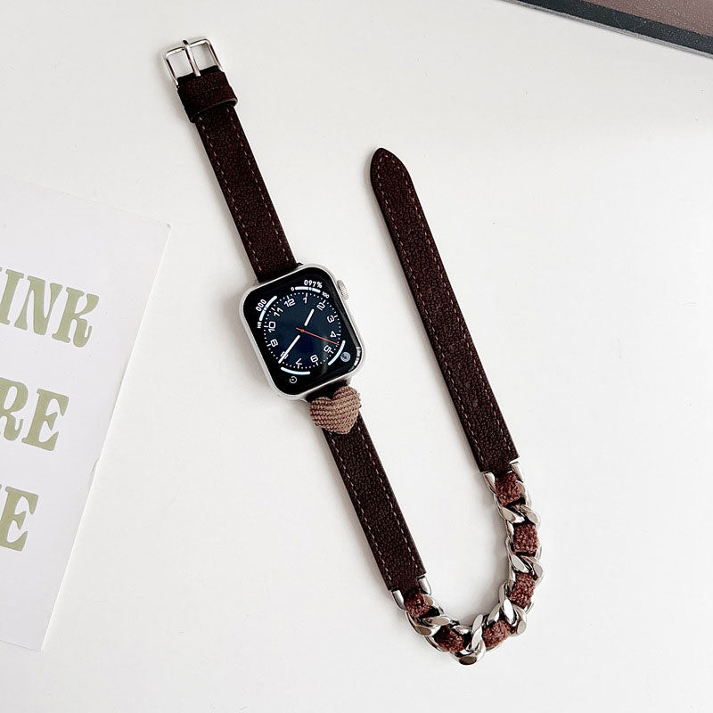 【秋冬デザイン】もこもこハートダブルループアップルウォッチバンド【Apple Watch】