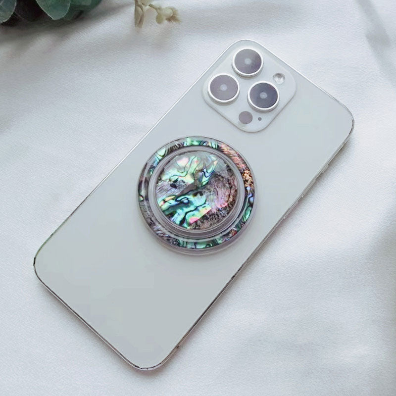 【シェル調の輝き】マザーオブパールMagSafeスマホグリップ【スマホグリップ】
