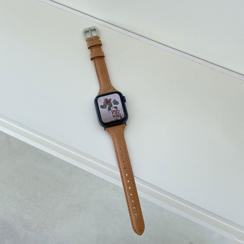 【上品に魅せる】スリムレザーベルトアップルウォッチバンド【Apple Watch】