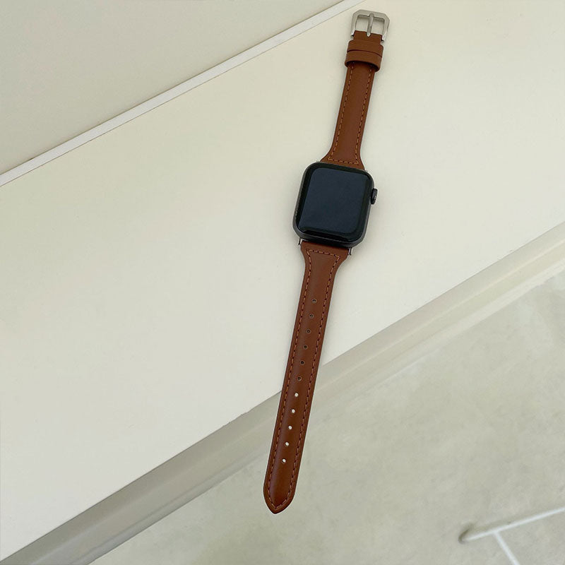 【上品に魅せる】スリムレザーベルトアップルウォッチバンド【Apple Watch】