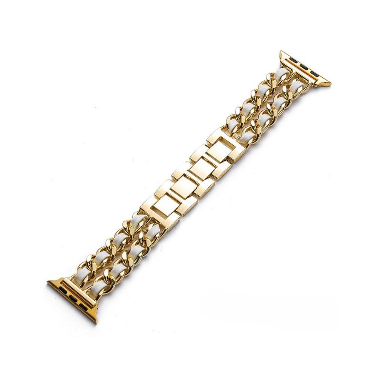 【全10色】メタルチェーンレザーアップルウォッチバンド【Apple Watch】