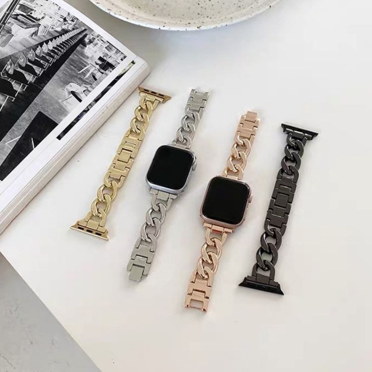 【全5色】シンプルチェーンメタルアップルウォッチバンド【Apple Watch】