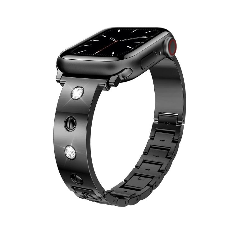 【華やかな輝き】ラインストーンステンレスアップルウォッチバンド【Apple Watch】