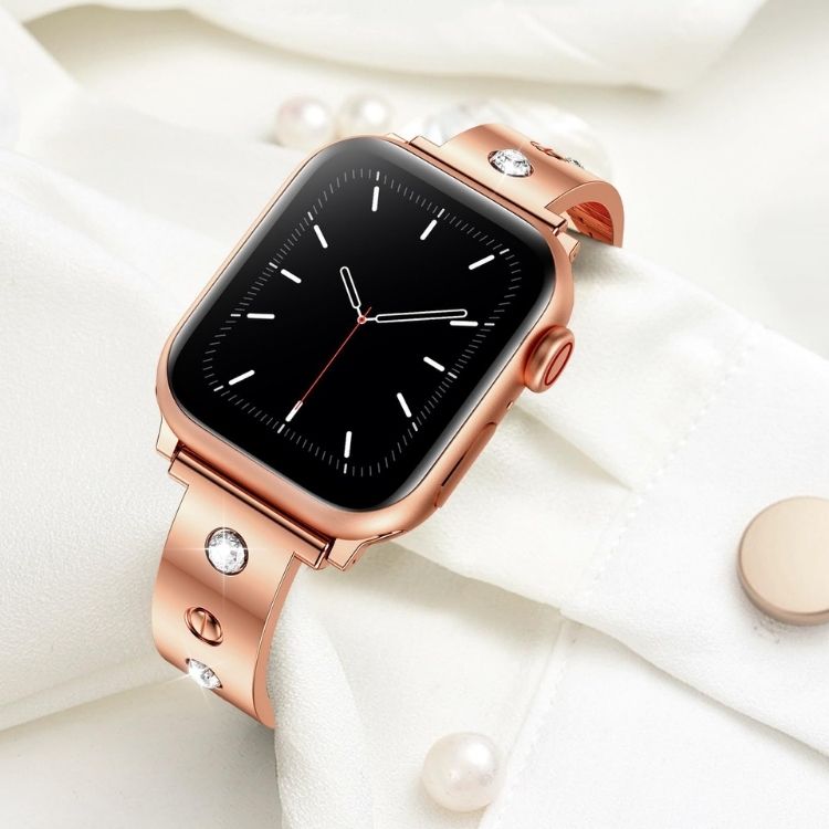 【華やかな輝き】ラインストーンステンレスアップルウォッチバンド【Apple Watch】