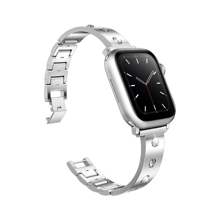 【華やかな輝き】ラインストーンステンレスアップルウォッチバンド【Apple Watch】