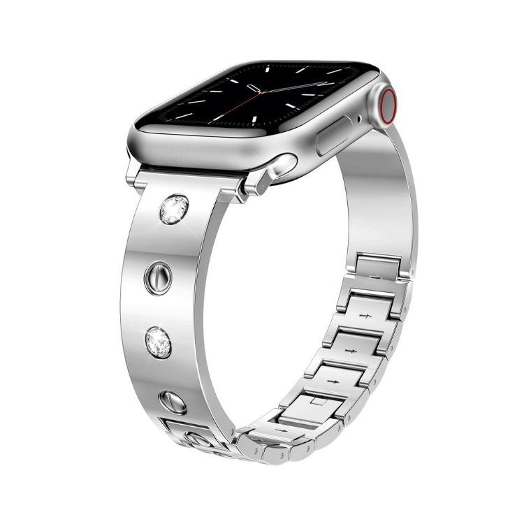 【華やかな輝き】ラインストーンステンレスアップルウォッチバンド【Apple Watch】