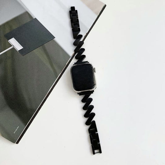 ウェーブデザインメタルバンド【Apple Watch】