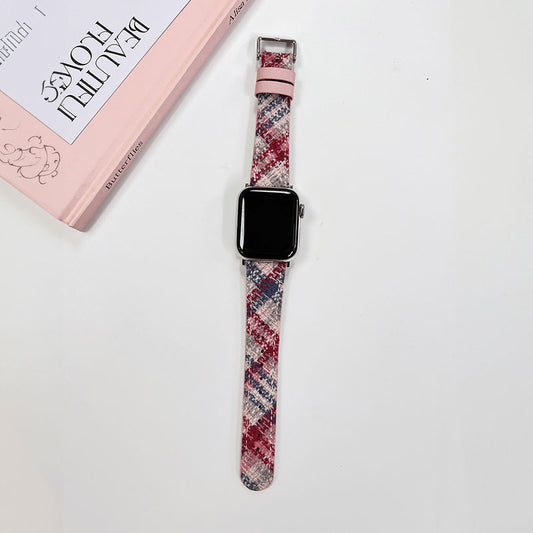 チェックウールレザーバンド【Apple Watch】