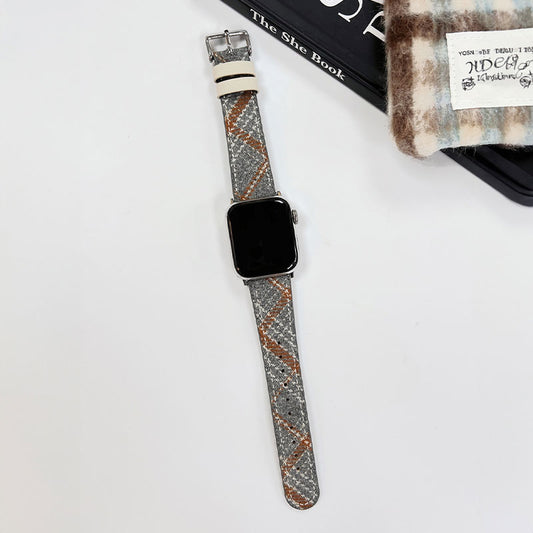 チェックウールレザーバンド【Apple Watch】