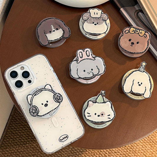 【ゆるふわ】アニマルフェイスMagSafeスマホグリップ【スマホグリップ】